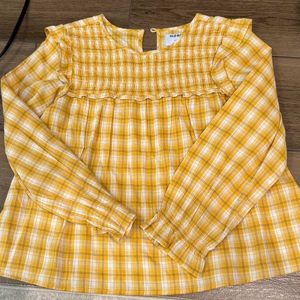 Old Navy Kids Yellow Checkered Blouse